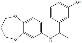 3-[1-(3,4-dihydro-2H-1,5-benzodioxepin-7-ylamino)ethyl]phenol Struktur