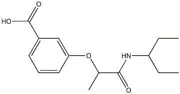 3-[1-(pentan-3-ylcarbamoyl)ethoxy]benzoic acid Struktur