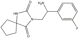 3-[2-amino-2-(3-fluorophenyl)ethyl]-1,3-diazaspiro[4.4]nonane-2,4-dione Struktur