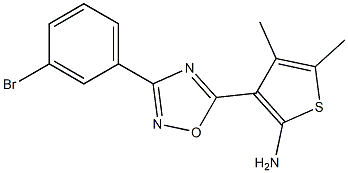 3-[3-(3-bromophenyl)-1,2,4-oxadiazol-5-yl]-4,5-dimethylthiophen-2-amine Struktur