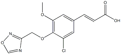 3-[3-chloro-5-methoxy-4-(1,2,4-oxadiazol-3-ylmethoxy)phenyl]prop-2-enoic acid Struktur