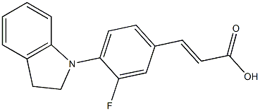 3-[4-(2,3-dihydro-1H-indol-1-yl)-3-fluorophenyl]prop-2-enoic acid Struktur