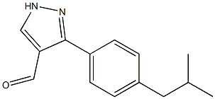 3-[4-(2-methylpropyl)phenyl]-1H-pyrazole-4-carbaldehyde Struktur