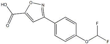 3-[4-(difluoromethoxy)phenyl]-1,2-oxazole-5-carboxylic acid Struktur