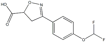 3-[4-(difluoromethoxy)phenyl]-4,5-dihydro-1,2-oxazole-5-carboxylic acid Struktur