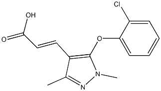 3-[5-(2-chlorophenoxy)-1,3-dimethyl-1H-pyrazol-4-yl]prop-2-enoic acid Struktur