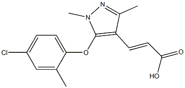 3-[5-(4-chloro-2-methylphenoxy)-1,3-dimethyl-1H-pyrazol-4-yl]prop-2-enoic acid Struktur