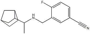 3-{[(1-{bicyclo[2.2.1]heptan-2-yl}ethyl)amino]methyl}-4-fluorobenzonitrile Struktur