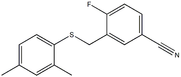 3-{[(2,4-dimethylphenyl)sulfanyl]methyl}-4-fluorobenzonitrile Struktur