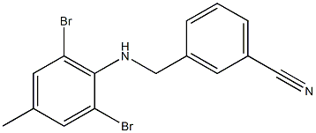 3-{[(2,6-dibromo-4-methylphenyl)amino]methyl}benzonitrile Struktur