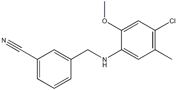 3-{[(4-chloro-2-methoxy-5-methylphenyl)amino]methyl}benzonitrile Struktur