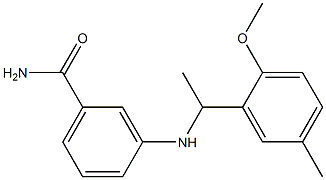 3-{[1-(2-methoxy-5-methylphenyl)ethyl]amino}benzamide Struktur