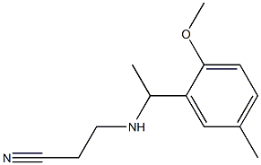 3-{[1-(2-methoxy-5-methylphenyl)ethyl]amino}propanenitrile Struktur