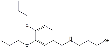 3-{[1-(3,4-dipropoxyphenyl)ethyl]amino}propan-1-ol Struktur