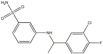 3-{[1-(3-chloro-4-fluorophenyl)ethyl]amino}benzene-1-sulfonamide Struktur