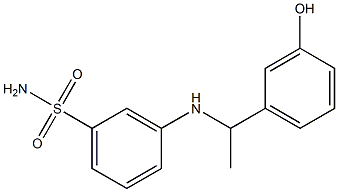 3-{[1-(3-hydroxyphenyl)ethyl]amino}benzene-1-sulfonamide Struktur