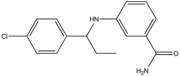 3-{[1-(4-chlorophenyl)propyl]amino}benzamide Struktur