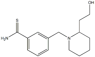 3-{[2-(2-hydroxyethyl)piperidin-1-yl]methyl}benzenecarbothioamide Struktur