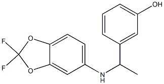 3-{1-[(2,2-difluoro-2H-1,3-benzodioxol-5-yl)amino]ethyl}phenol Struktur