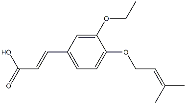 3-{3-ethoxy-4-[(3-methylbut-2-en-1-yl)oxy]phenyl}prop-2-enoic acid Struktur