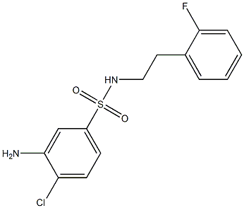 3-amino-4-chloro-N-[2-(2-fluorophenyl)ethyl]benzene-1-sulfonamide Struktur