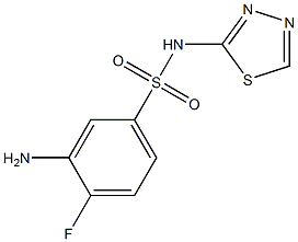 3-amino-4-fluoro-N-(1,3,4-thiadiazol-2-yl)benzene-1-sulfonamide Struktur