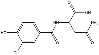 3-carbamoyl-2-[(3-chloro-4-hydroxyphenyl)formamido]propanoic acid Struktur