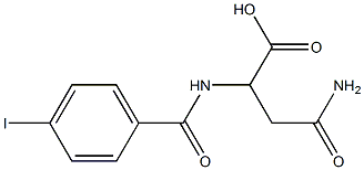 3-carbamoyl-2-[(4-iodophenyl)formamido]propanoic acid Struktur