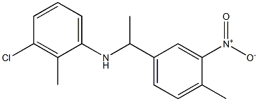 3-chloro-2-methyl-N-[1-(4-methyl-3-nitrophenyl)ethyl]aniline Struktur