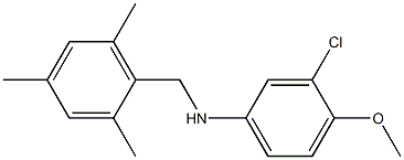 3-chloro-4-methoxy-N-[(2,4,6-trimethylphenyl)methyl]aniline Struktur