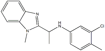 3-chloro-4-methyl-N-[1-(1-methyl-1H-1,3-benzodiazol-2-yl)ethyl]aniline Struktur