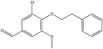 3-chloro-5-methoxy-4-(2-phenylethoxy)benzaldehyde Struktur