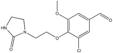 3-chloro-5-methoxy-4-[2-(2-oxoimidazolidin-1-yl)ethoxy]benzaldehyde Struktur