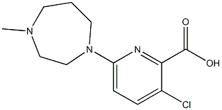 3-chloro-6-(4-methyl-1,4-diazepan-1-yl)pyridine-2-carboxylic acid Struktur