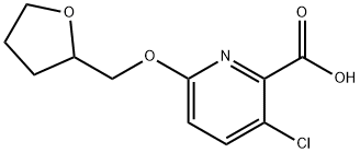 3-chloro-6-(oxolan-2-ylmethoxy)pyridine-2-carboxylic acid Struktur