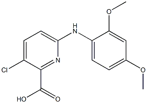 3-chloro-6-[(2,4-dimethoxyphenyl)amino]pyridine-2-carboxylic acid Struktur