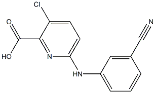 3-chloro-6-[(3-cyanophenyl)amino]pyridine-2-carboxylic acid Struktur