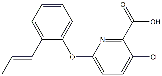 3-chloro-6-[2-(prop-1-en-1-yl)phenoxy]pyridine-2-carboxylic acid Struktur