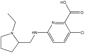 3-chloro-6-{[(1-ethylpyrrolidin-2-yl)methyl]amino}pyridine-2-carboxylic acid Struktur