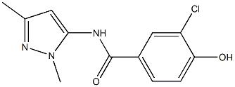 3-chloro-N-(1,3-dimethyl-1H-pyrazol-5-yl)-4-hydroxybenzamide Struktur