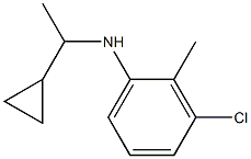 3-chloro-N-(1-cyclopropylethyl)-2-methylaniline Struktur