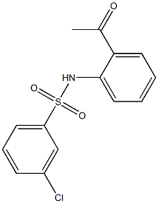 3-chloro-N-(2-acetylphenyl)benzene-1-sulfonamide Struktur