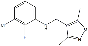 3-chloro-N-[(3,5-dimethyl-1,2-oxazol-4-yl)methyl]-2-fluoroaniline Struktur