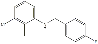 3-chloro-N-[(4-fluorophenyl)methyl]-2-methylaniline Struktur