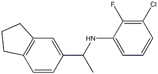 3-chloro-N-[1-(2,3-dihydro-1H-inden-5-yl)ethyl]-2-fluoroaniline Struktur