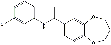 3-chloro-N-[1-(3,4-dihydro-2H-1,5-benzodioxepin-7-yl)ethyl]aniline Struktur