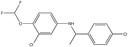 3-chloro-N-[1-(4-chlorophenyl)ethyl]-4-(difluoromethoxy)aniline Struktur