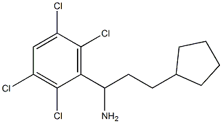 3-cyclopentyl-1-(2,3,5,6-tetrachlorophenyl)propan-1-amine Struktur