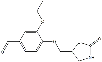 3-ethoxy-4-[(2-oxo-1,3-oxazolidin-5-yl)methoxy]benzaldehyde Struktur