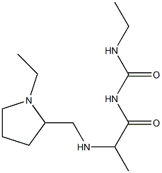 3-ethyl-1-(2-{[(1-ethylpyrrolidin-2-yl)methyl]amino}propanoyl)urea Struktur